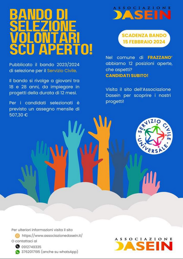 Bando per la selezione di volontari SCU
